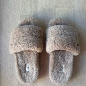 UGG Plush Beige Slippers